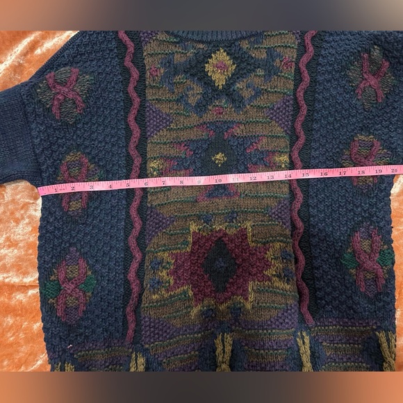 Northern Isles Vintage 90’s Knit Sweater in Navy and Multicolor - Size XL - Picture 4 of 6